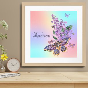 luna moth, cottagecore framed art