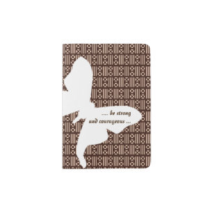 Luna Moth Dark Brown MudCloth Inspired Tiling Passport Holder