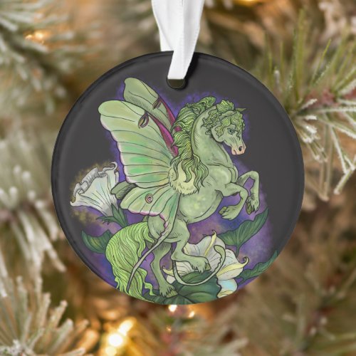 Luna Moth Fairy Horse Pegasus Ornament