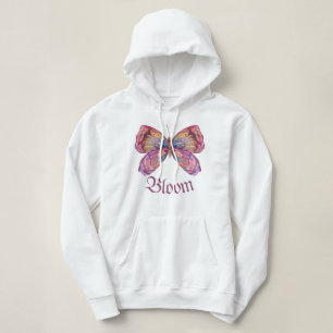 Luna Moth, Floral Moth Hoodie