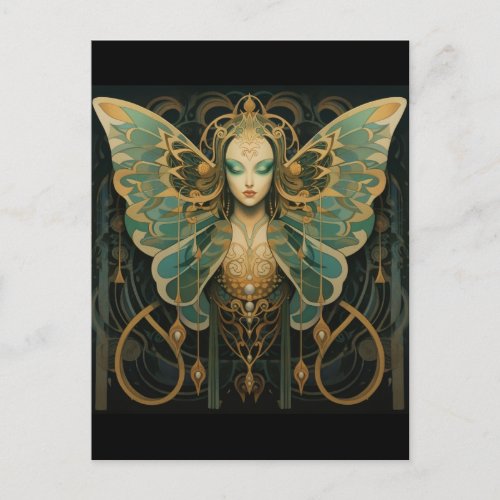 Luna moth goddess postcard