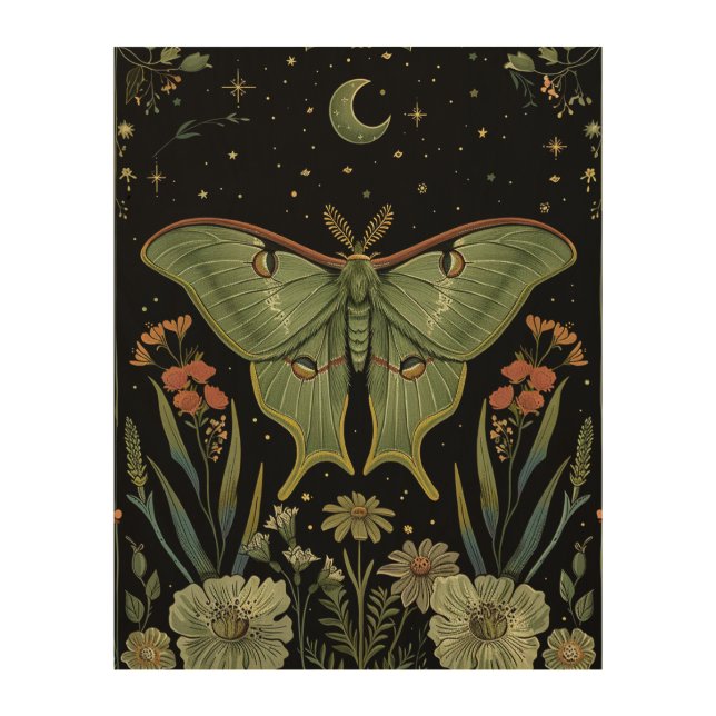 luna Moth Gothic Watercolor Art (Front)