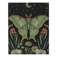 luna Moth Gothic Watercolor Art