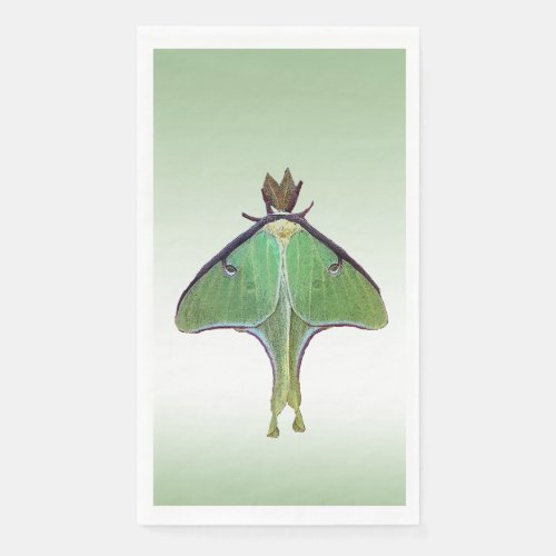 Luna Moth Green Paper Guest Towel