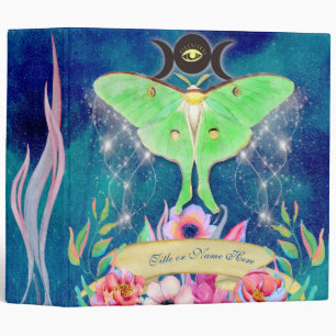 Luna Moth Magickal Night Journey 3 Ring Binder