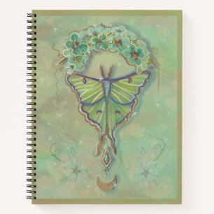 Luna moth moon design by Renee Lavoie Notebook