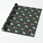 Luna Moth moon night sky wrapping paper