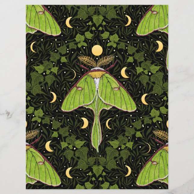 Luna moth, moon phases and ivy damask 2 (Front)