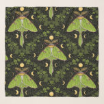 Luna moth, moon phases and ivy damask 2 scarf<br><div class="desc">Hand-painted pattern design with luna moth,  ivy and willow leaves damask pattern background</div>