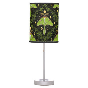 Luna moth, moon phases and ivy damask 2 table lamp