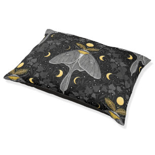 Luna moth, moon phases and ivy damask pattern pet bed