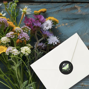 Luna Moth Moon Phases Classic Round Sticker