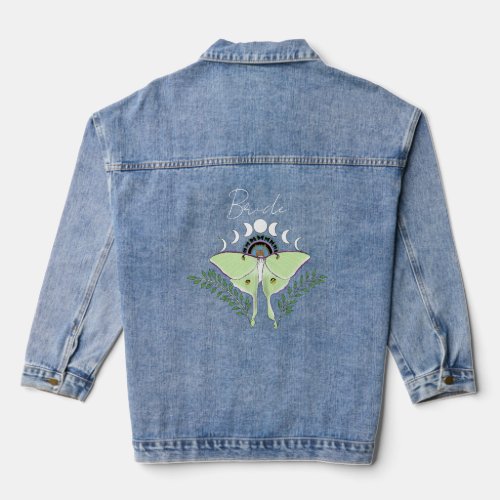 Luna Moth Moon Phases Denim Jacket