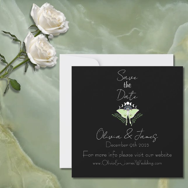 Luna Moth Moon Phases Save The Date (Creator Uploaded)