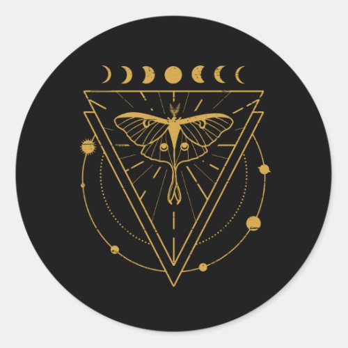 Luna Moth Mystical Designs Classic Round Sticker