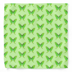 Luna moth on a pale green background bandana