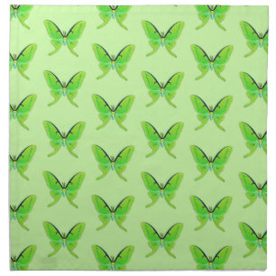Luna moth on a pale green background napkin