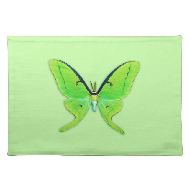 Luna moth on a pale green background placemat (Front)