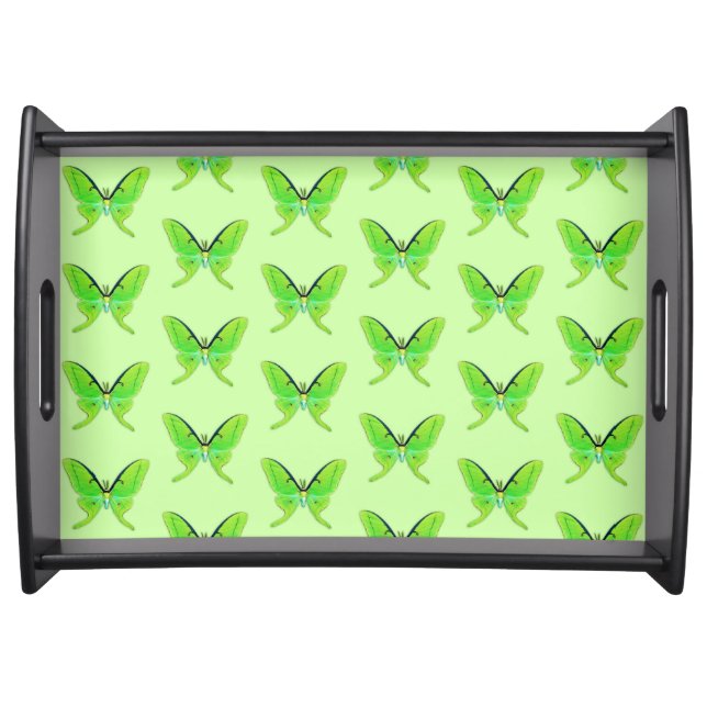 Luna moth on a pale green background serving tray (Front)