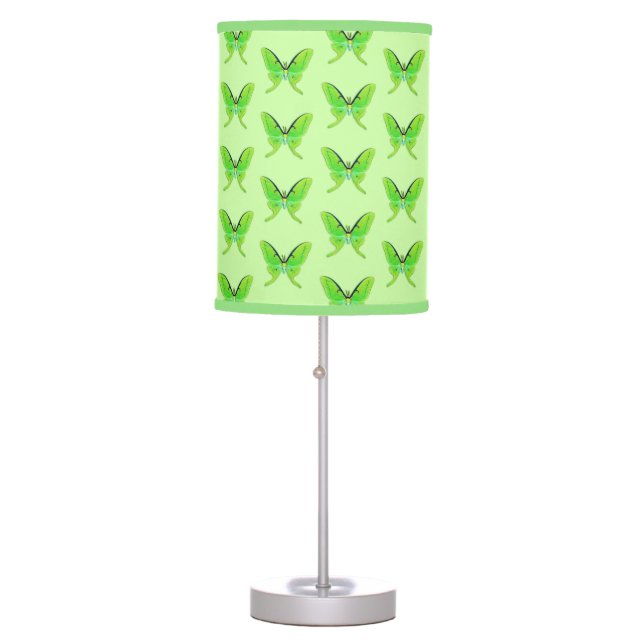 Luna moth on a pale green background table lamp (Front)