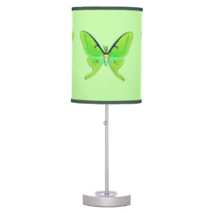 Luna moth on a pale green background table lamp
