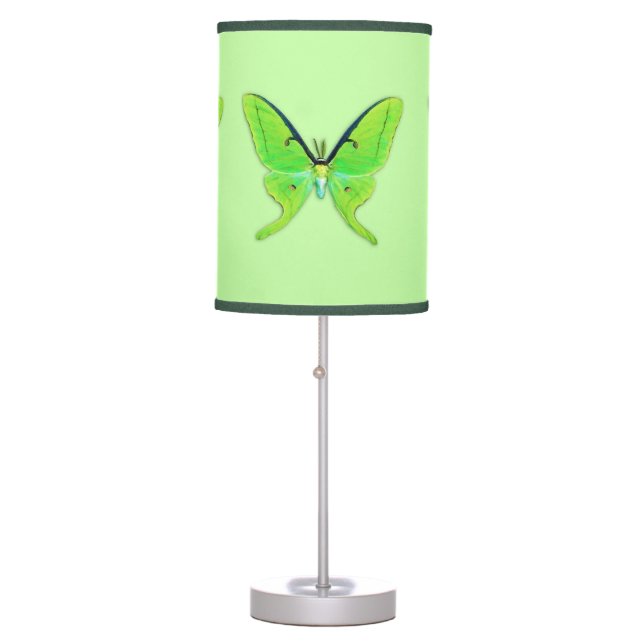Luna moth on a pale green background table lamp (Front)