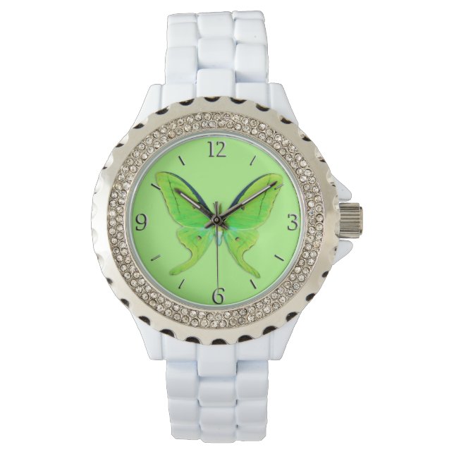 Luna moth on a pale green background watch (Front)