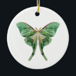 Luna Moth Ornament<br><div class="desc">A digital collage,  created from original photos of a graceful,  green Luna Moth. Shown on a customizable white background.</div>