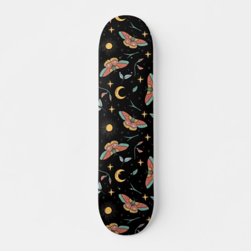 Luna Moth Pattern Skateboard