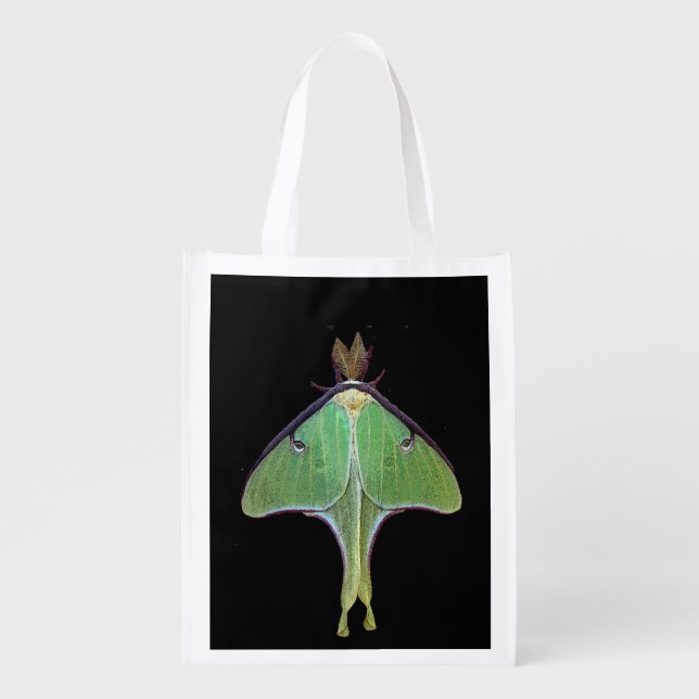 Luna Moth Reusable Grocery Bag (Front)