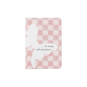 Luna Moth Rose Quartz Chrysanthemum Pink Flower Passport Holder