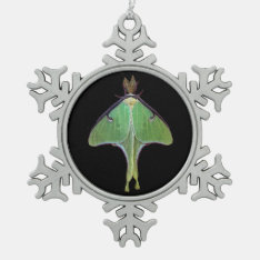 Luna Moth Snowflake Pewter Christmas Ornament at Zazzle