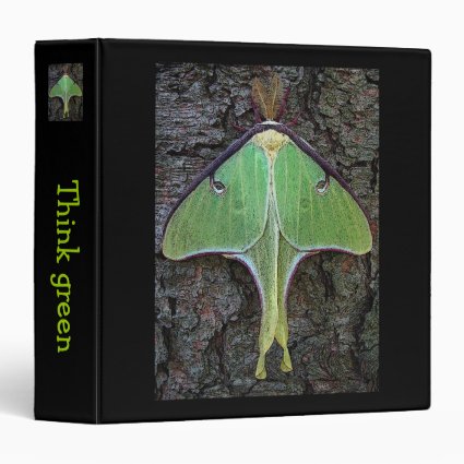 Luna Moth Think Green Binder