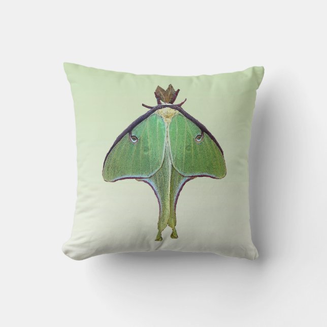 Luna Moth Throw Pillow (Front)