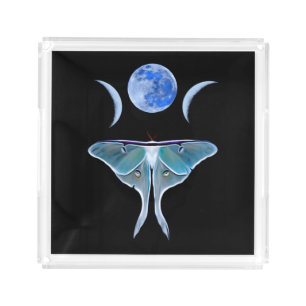 Luna Moth Triple Moon Acrylic Tray