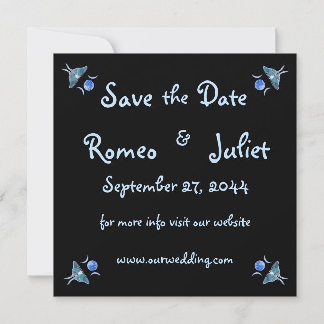Luna Moth Triple Moon Come Celebrate With Us Save The Date (Front)