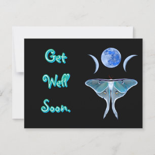Luna Moth Triple Moon Get Well Soon Postcard