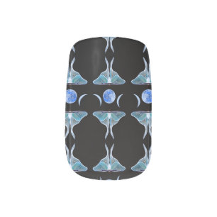 Luna Moth Triple Moon Minx Nail Art