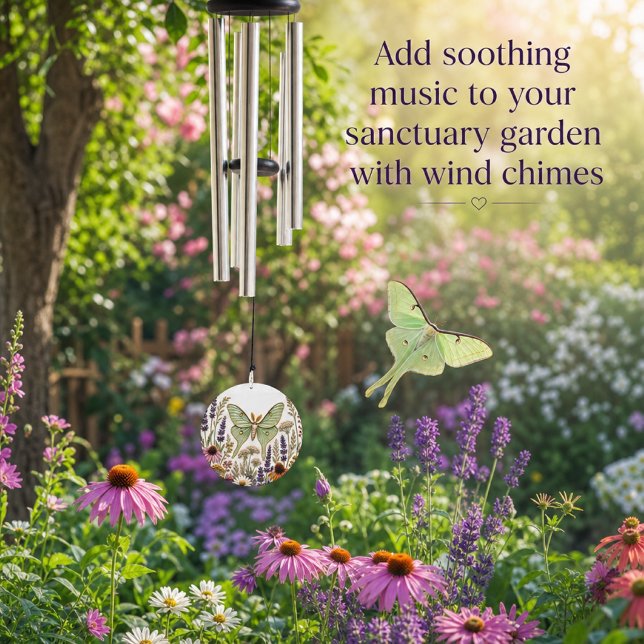 Luna Moth Wildflower Garden Decor  Wind Chime (Creator Uploaded)