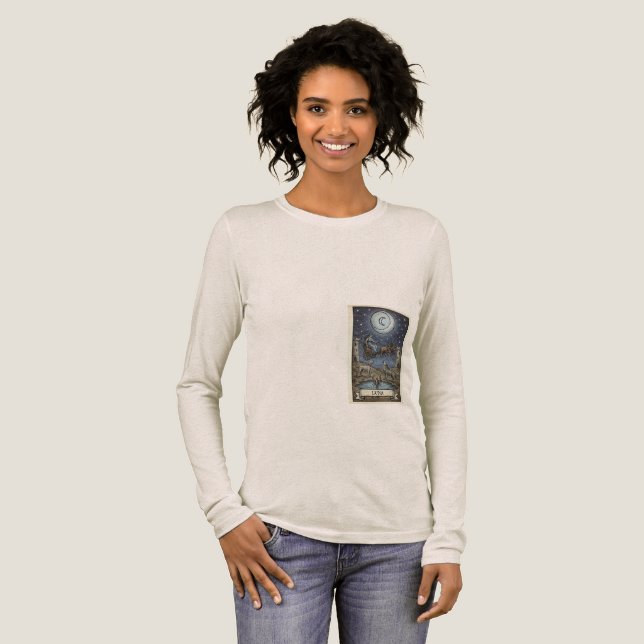 Luna Mystica: The Celestial Goddess Moon Tri-Blend Shirt (Full Front)