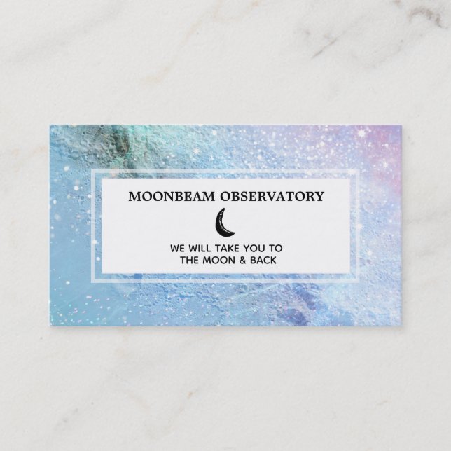 *~* Luna Pastel Moon Lunar Surface Business Card (Front)
