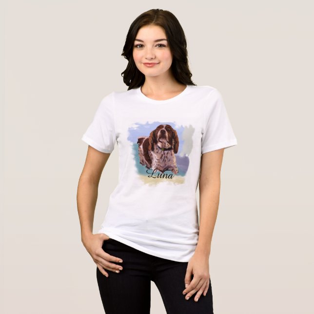 “Luna” – Portrait of a Dog - Personalize Yours Tri-Blend Shirt (Front Full)