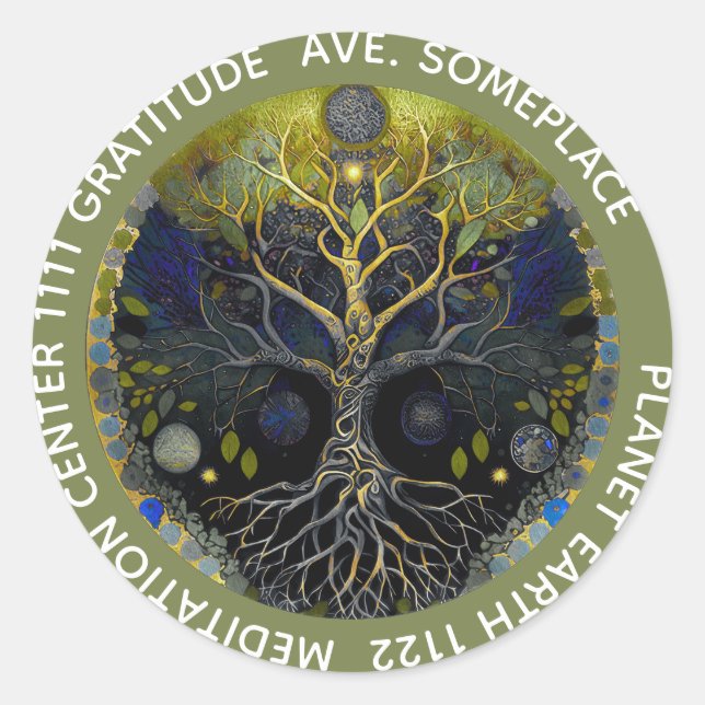 Luna Rising | Tree of Life Classic Round Sticker (Front)