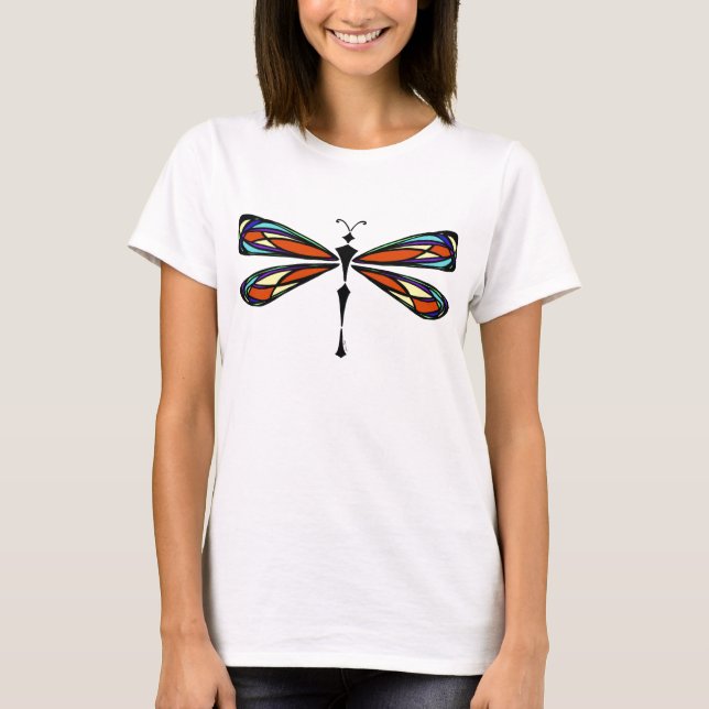 Luna Stained Glass Dragonfly T-Shirt (Front)