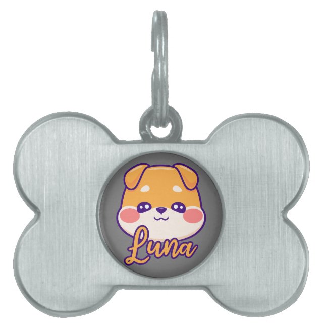 Luna the Dog Pet ID Tag (Front)