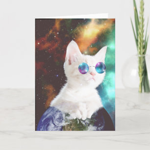 Luna the Space Cat Birthday Card