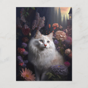 Luna the Turkish Angora Cat Postcard