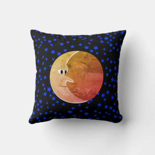 Luna Vintage Moon And Stars Drawing Throw Pillow