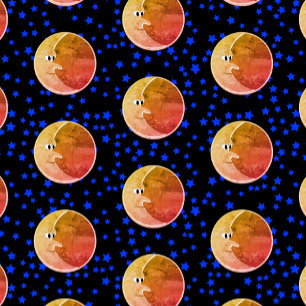 Luna Vintage Moon And Stars Drawing Wrapping Paper Sheets