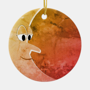 Luna Vintage Moon Drawing Ceramic Ornament